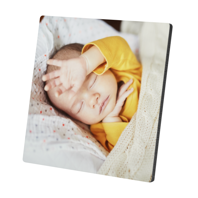 Photo of baby on desk display photo plaque