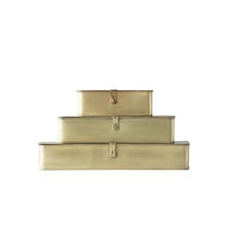 Decorative Metal Boxes, Brass finish - Set of 3