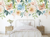 Floral pattern removable peel and stick wall mural