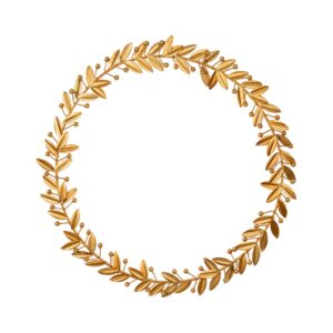 Decorative gold plated iron laurel wreath for home decoration