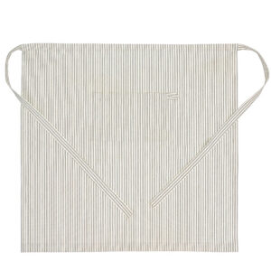 Grey french ticking apron for kitchen
