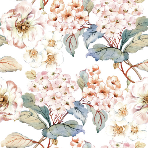 Les Jardins de Mademoiselle Floral Wallpaper pattern closeup