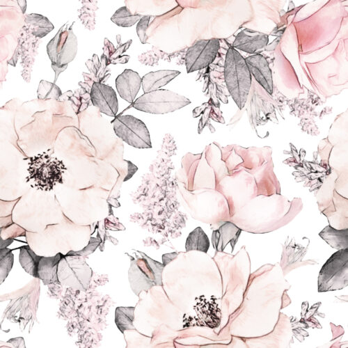 Marie Antoinette Floral Wallpaper pattern closeup