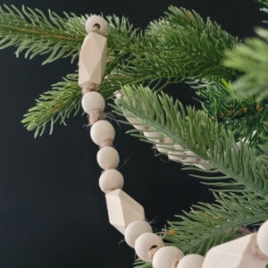Christmas decor paulownia wood beaded garland