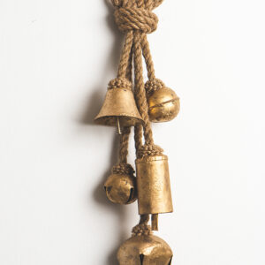 Rustic brass bells on ropee